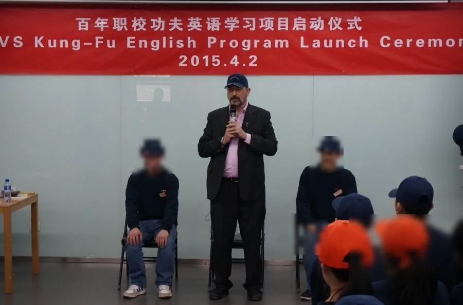Chris launching the programme at Bainian Vocational School, Beijing, April 2015